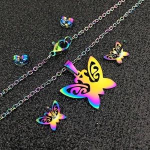 Colorful butterfly jewelry set cheap and nice